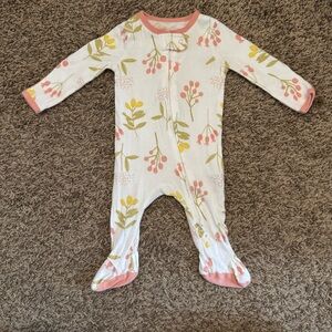Cloud Island 0-3 Month Floral Footie Baby Onesie with Floral Design